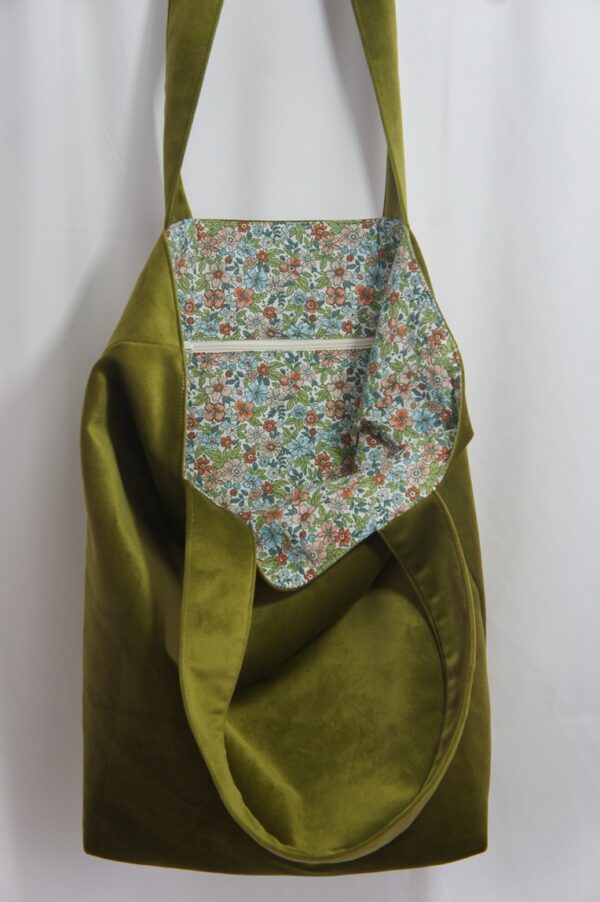 Sac velours vert – Image 3